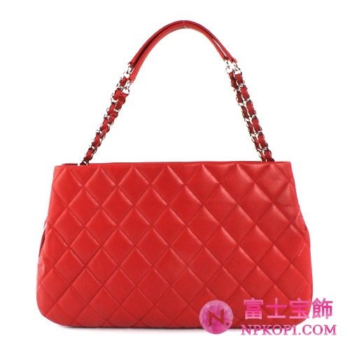 シャネル CHANEL ソフトキャビアスキン ショルダーバッグ レッド＆シルバー A66872AZQW 【2012年新作】